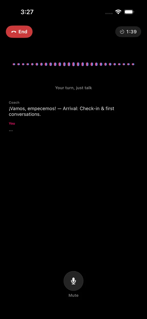 Real-time conversation practice